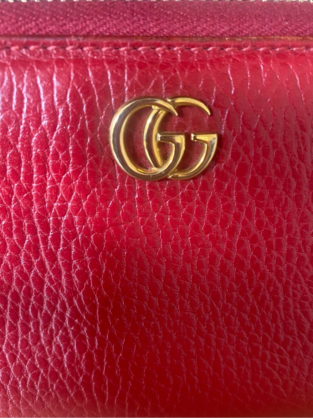 Gucci GG Mamont Zip Around Wallet In Red Leather - Picture 8 of 14